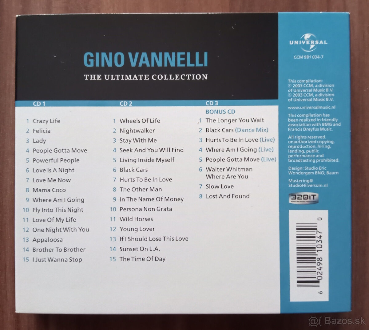 Predám 3CD Box GINO VANNELLI – The Ultimate Collection - 2