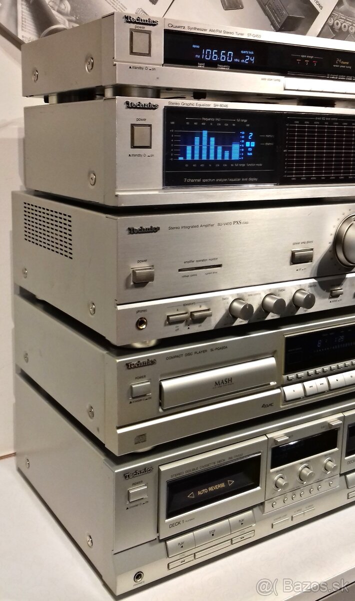 Zostava TECHNICS tuner,equalizer,zosilnovac,CD,2x deck = A02 - 2