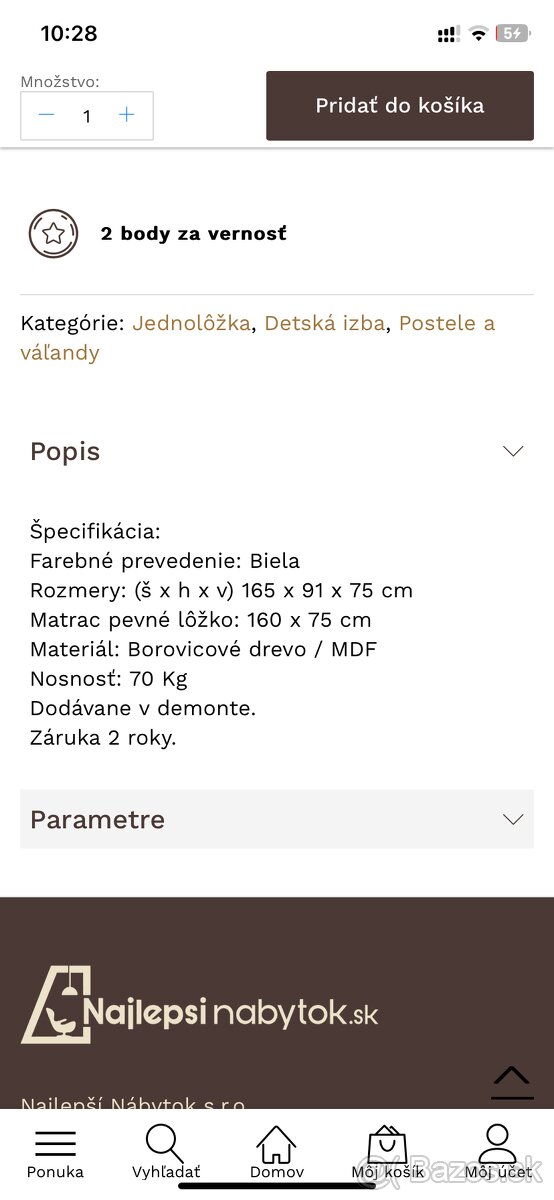 Detská posteľ 160 cm - 2