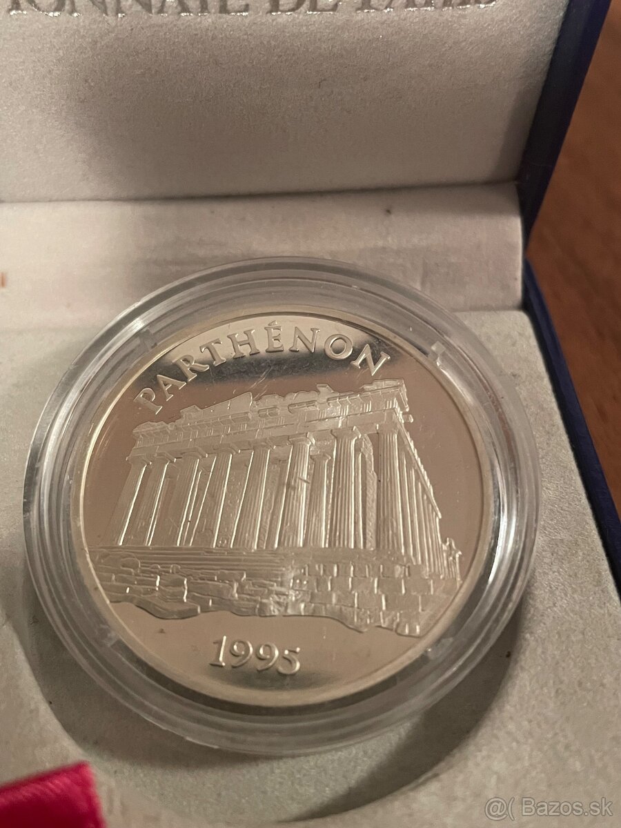 strieborná minca 100 francs 1995 - 2