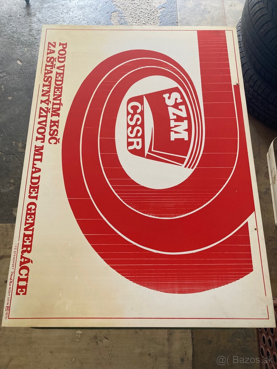 Plastové retro tabule ČSSR – znak, 1.máj, 9.máj - 2