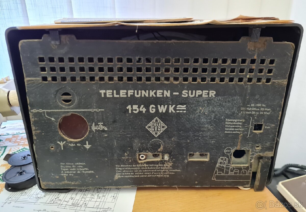 1942 Radio Telefunken- super 154 GWK skelet - 2