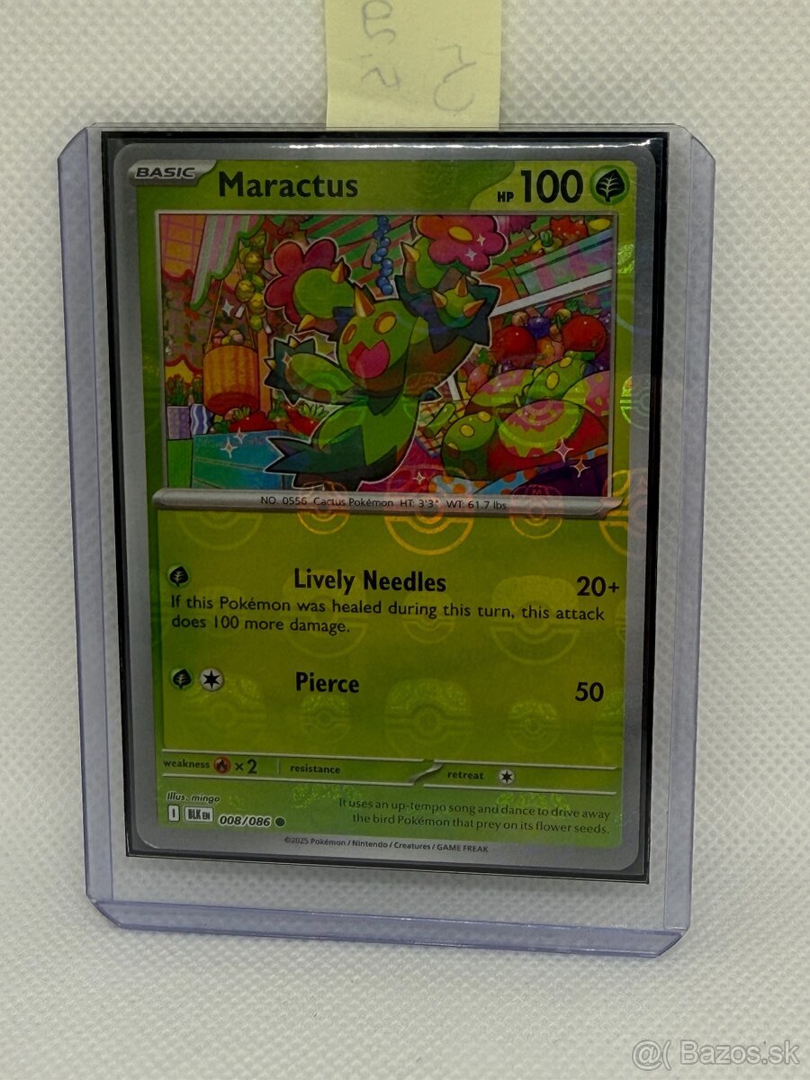 Pokémon karta Maractus 008/086 – NM – ORIGINÁL – Master Ball - 2