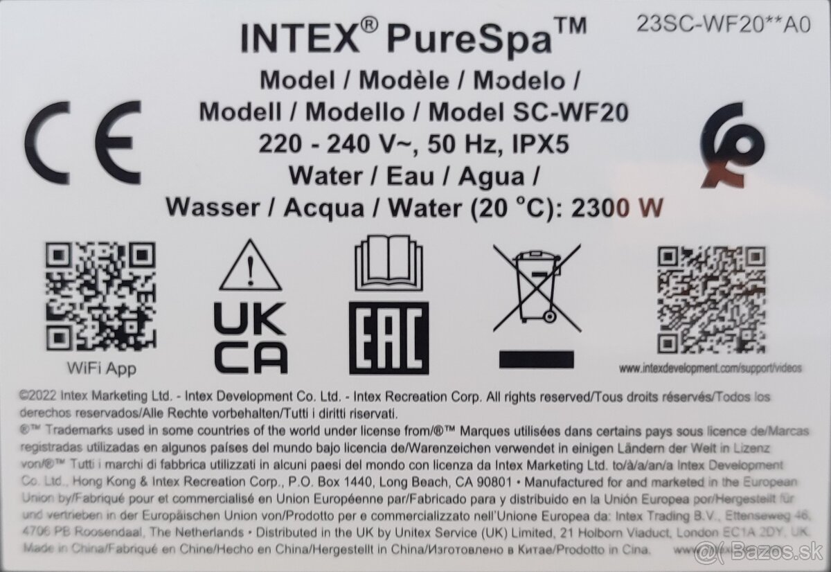 Technologická/ovládacia jednotka (kompresor) vírivky Intex - 2