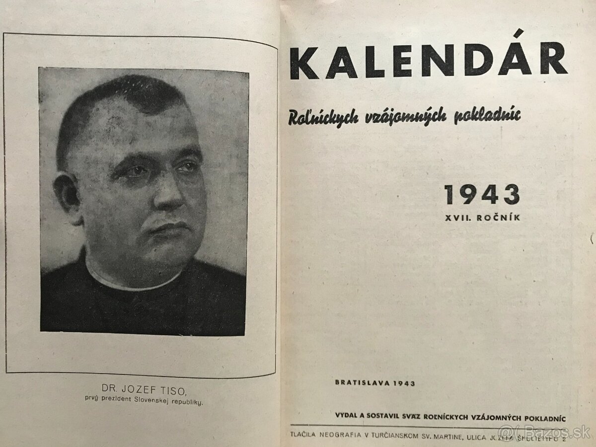 3 x kalendár - slovenský štát - 2