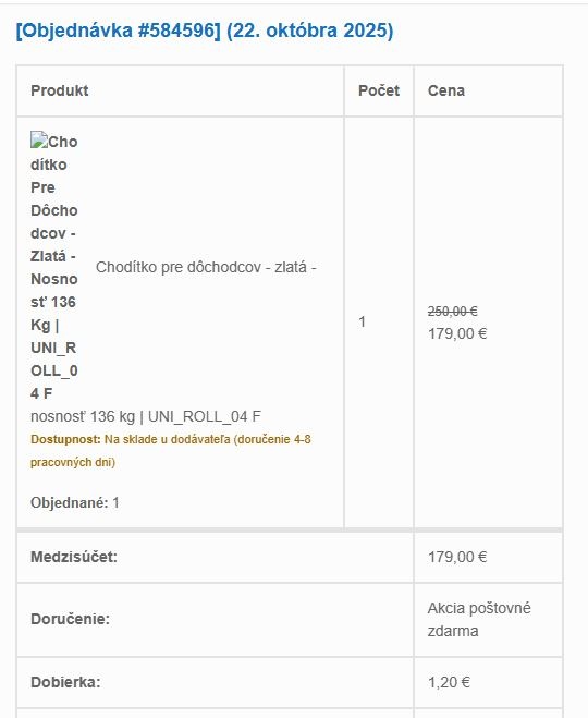 Chodítko- zlaté - 2