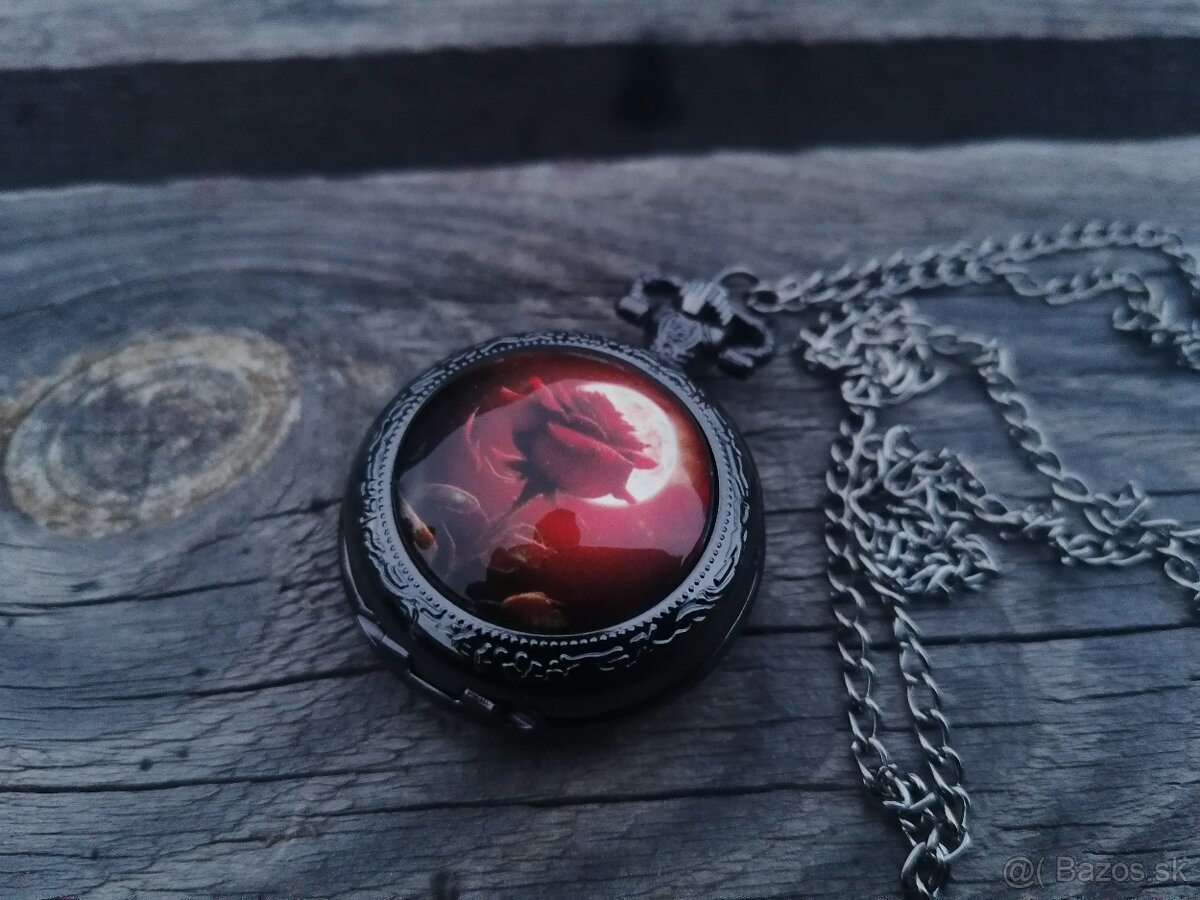 Červená ruža vreckové hodiny - 2