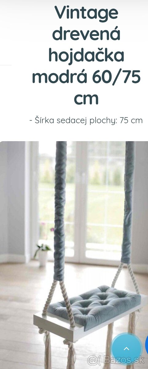 Vintage drevená hojdačka 75cm - 2