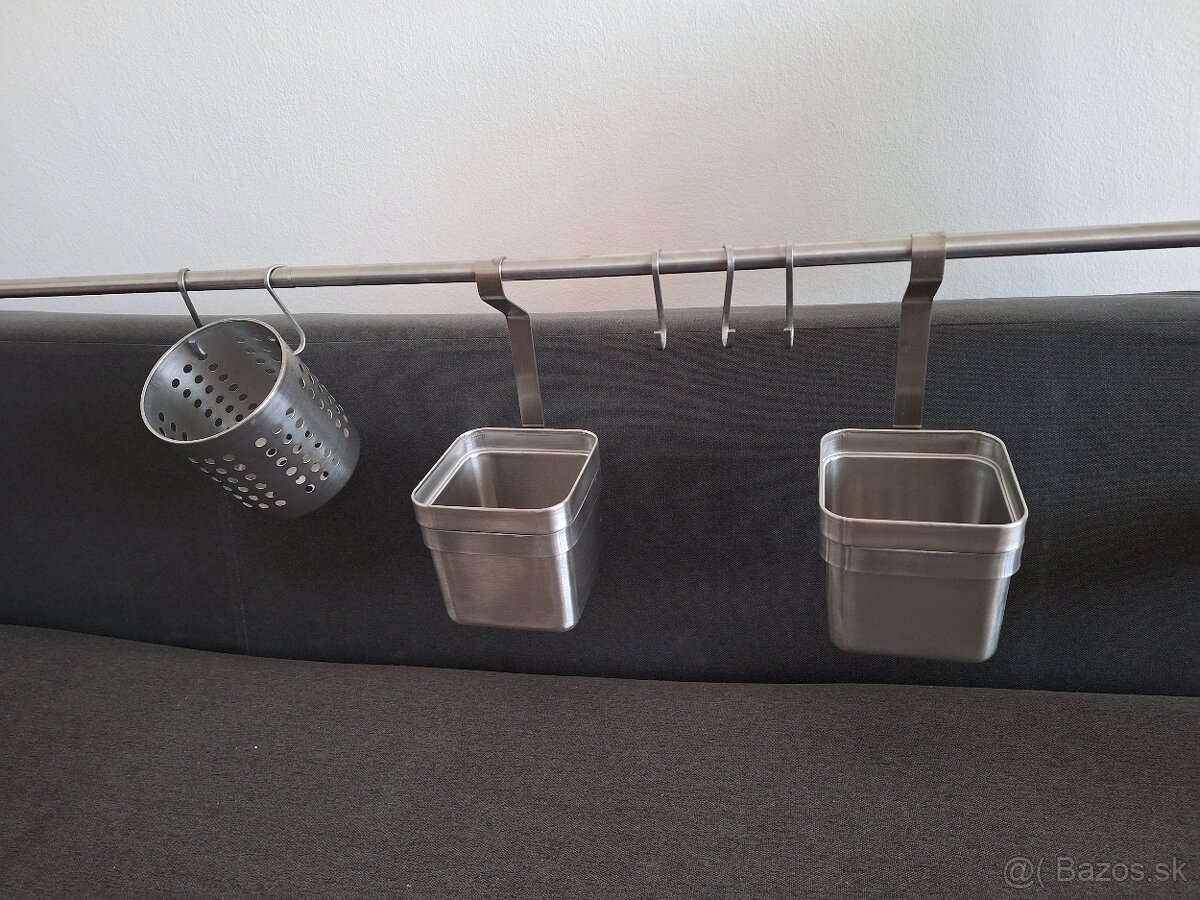 Koľajnička, háky, nádoby, nehrdzavejúca oceľ, 112 cm - 2