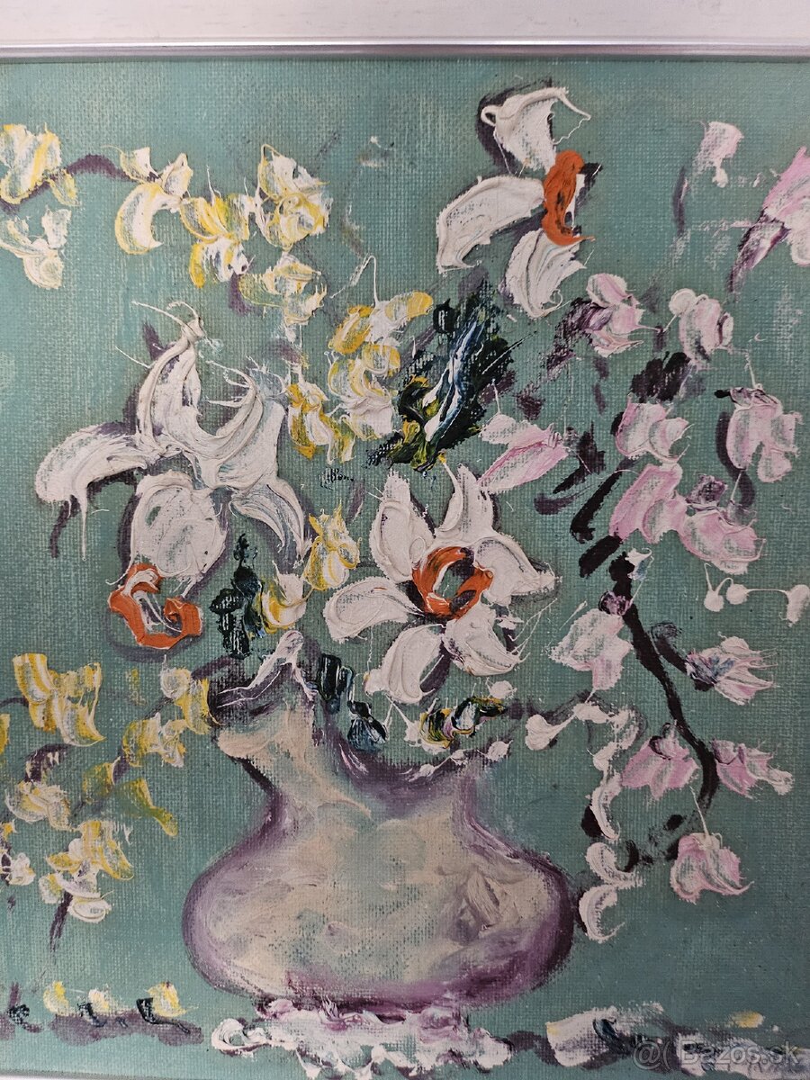 Mocáková Jarmila Kytice 2.●44x45 olej sololit - 2