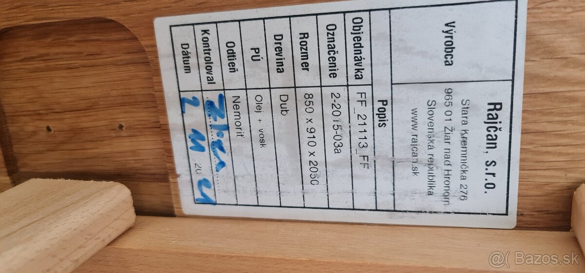 Dubová posteĺ 80 x 200cm + rošt - 2