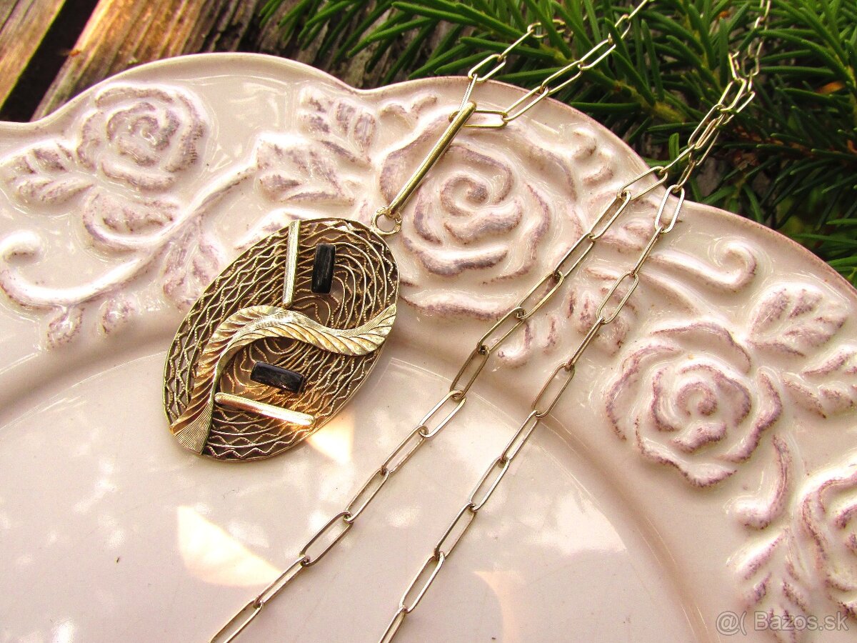 Starý dámsky strieborný náhrdelník, Ag 900 - 2