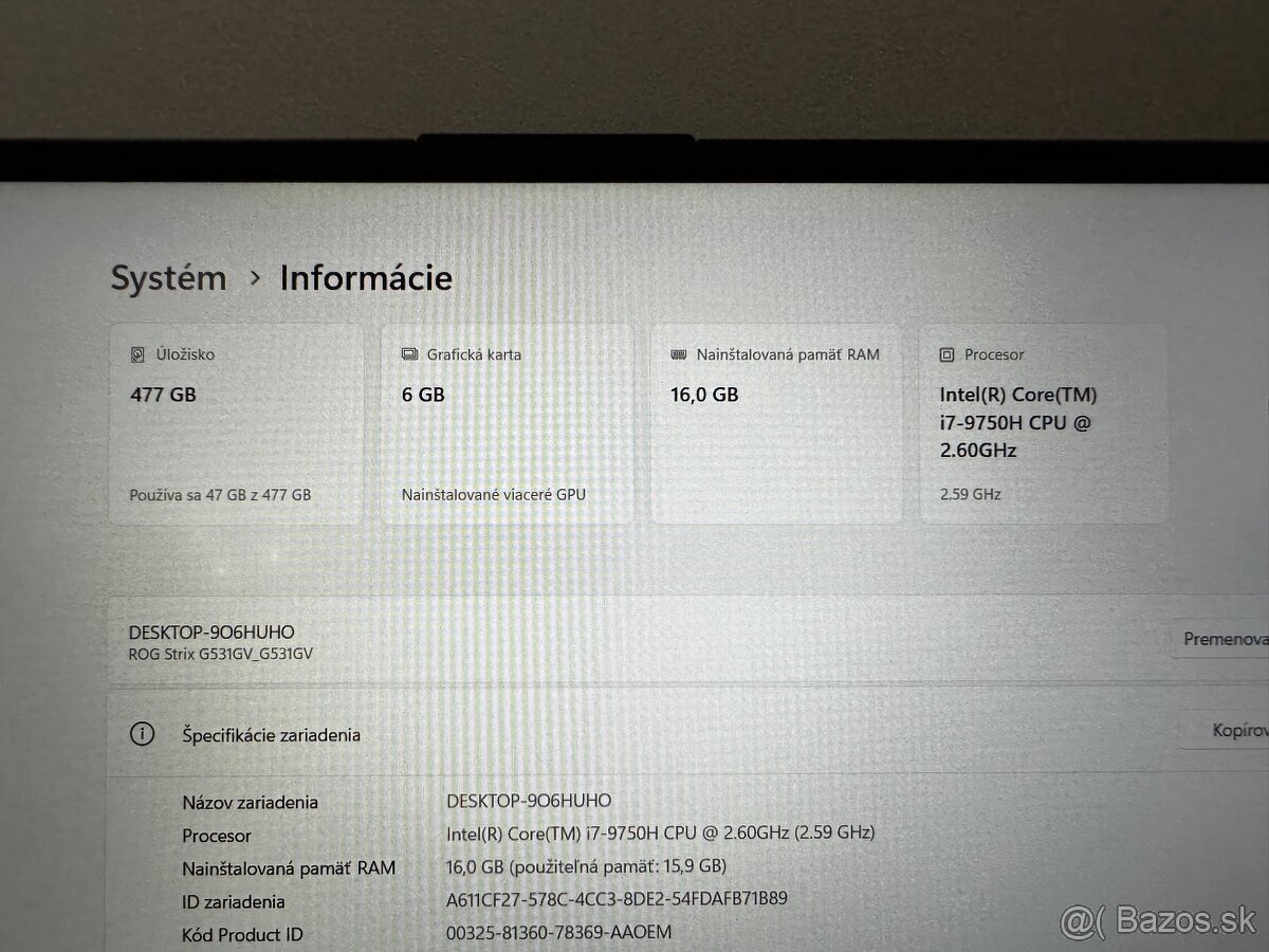 Herny noteboo ASUS ROG STRX - 2
