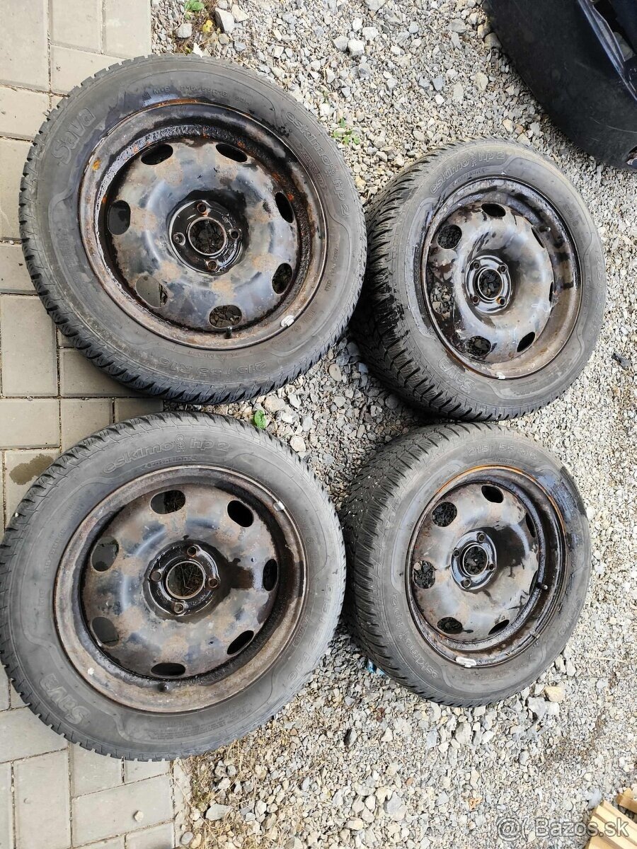 Disky 4x108 R16 + pneu 215/55 R16 zimné - 2