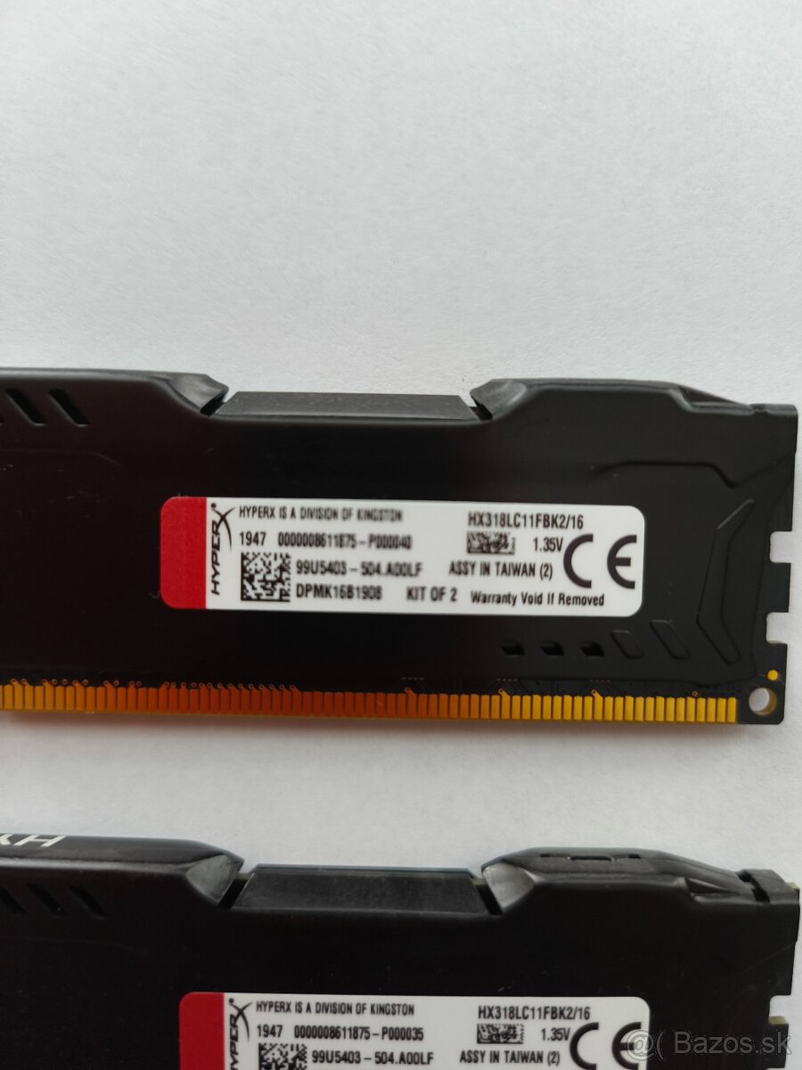 Kingston HyperX Fury Black 16GB (2x8GB) DDR3L RAM - 2