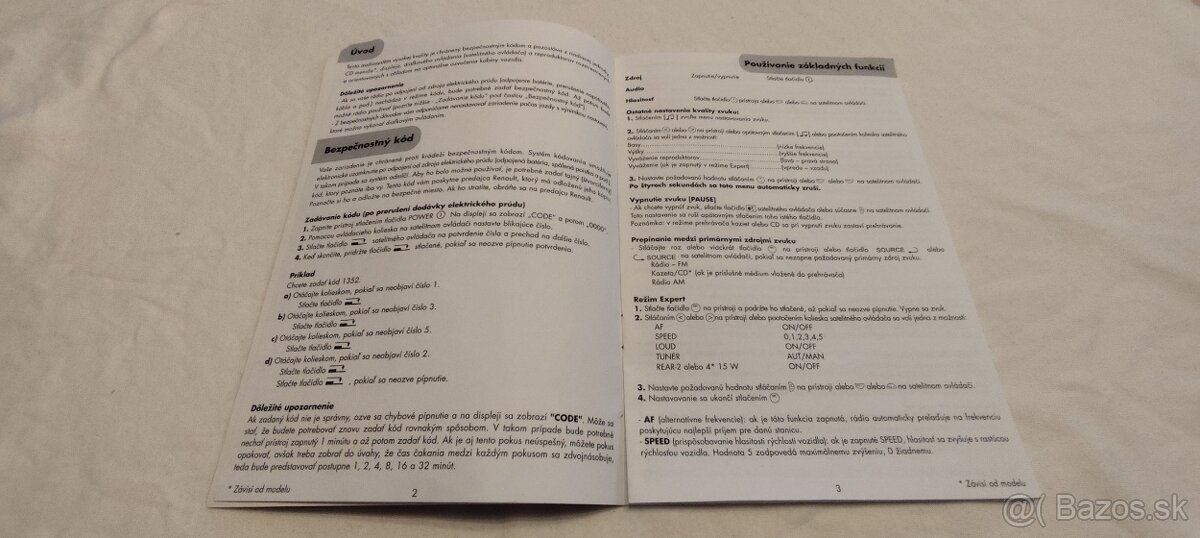 RENAULT návod na autorádio - Slovensky - 2