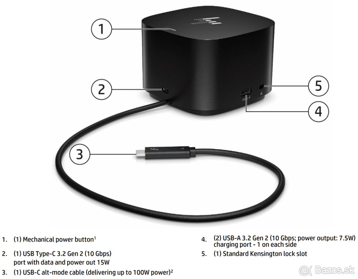 Predám používaný HP Thunderbolt Dock G4 120W - 2