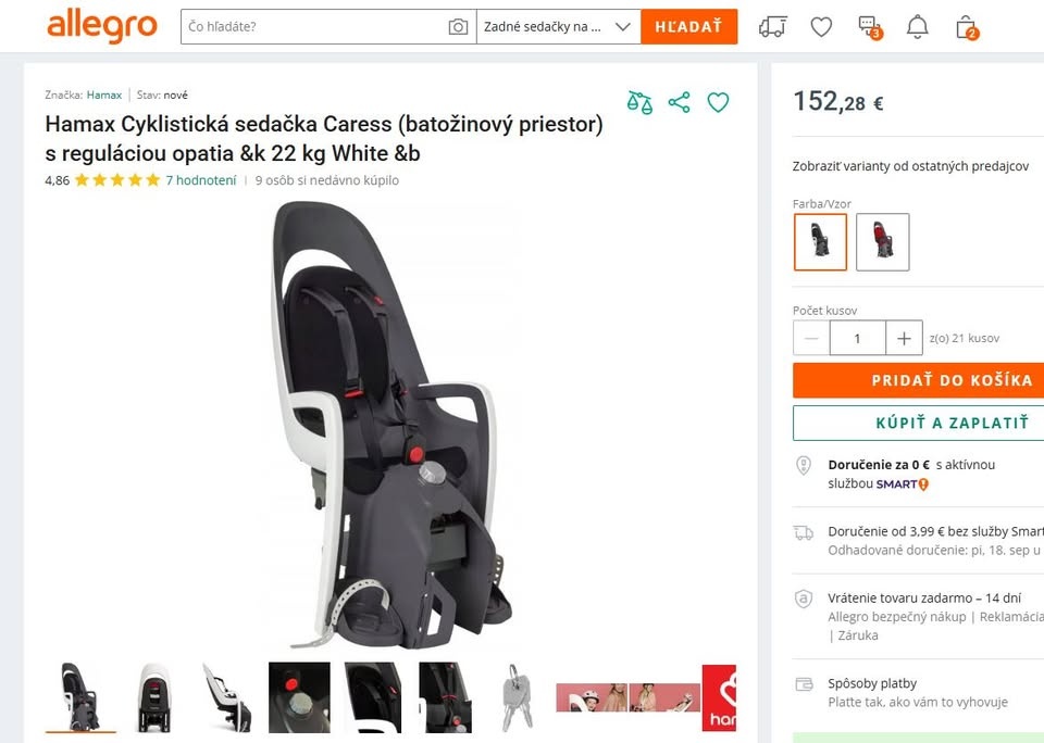 Cyklistická sedačka HAMAX Caress - 2