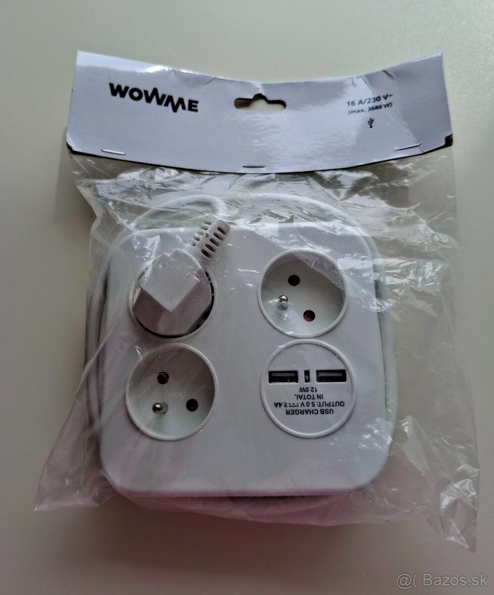 Predlžovací kábel ṣ̌tvorcový s usb - 2