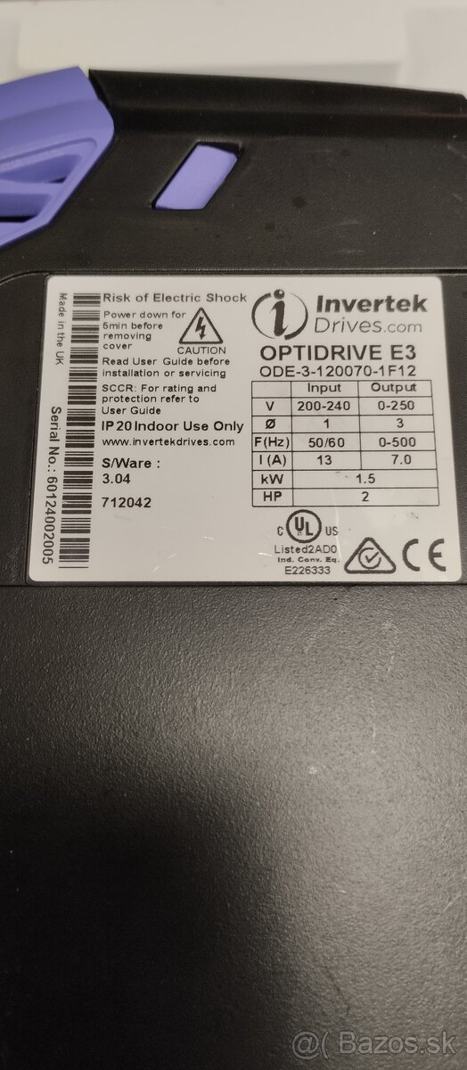 Frekvenčný menič 1,5kW - 2