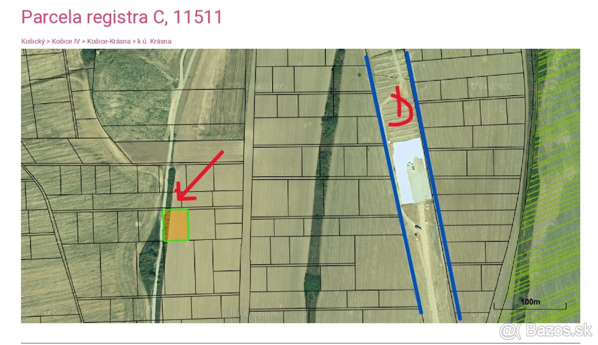 Investičné stavebné pozemky 1483 a 841 m2, Košice Krásna - 2