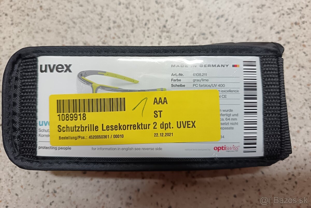 UVEX i3 - nové pracovné okuliare, dioptrické 2.0 - 2