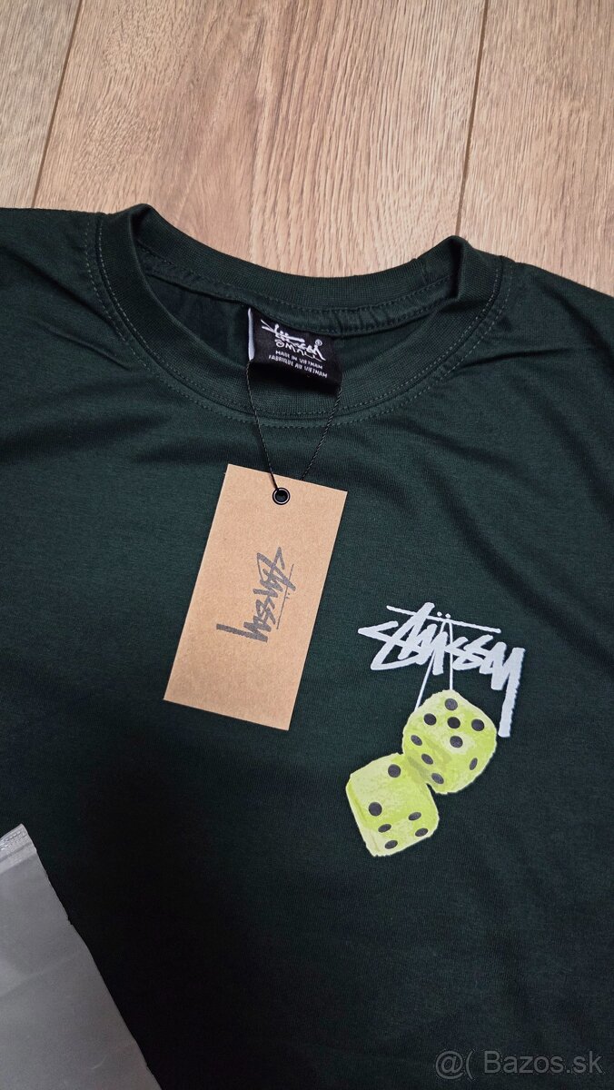 Stüssy Fuzzy Dice Tee dark green/neon green - 2