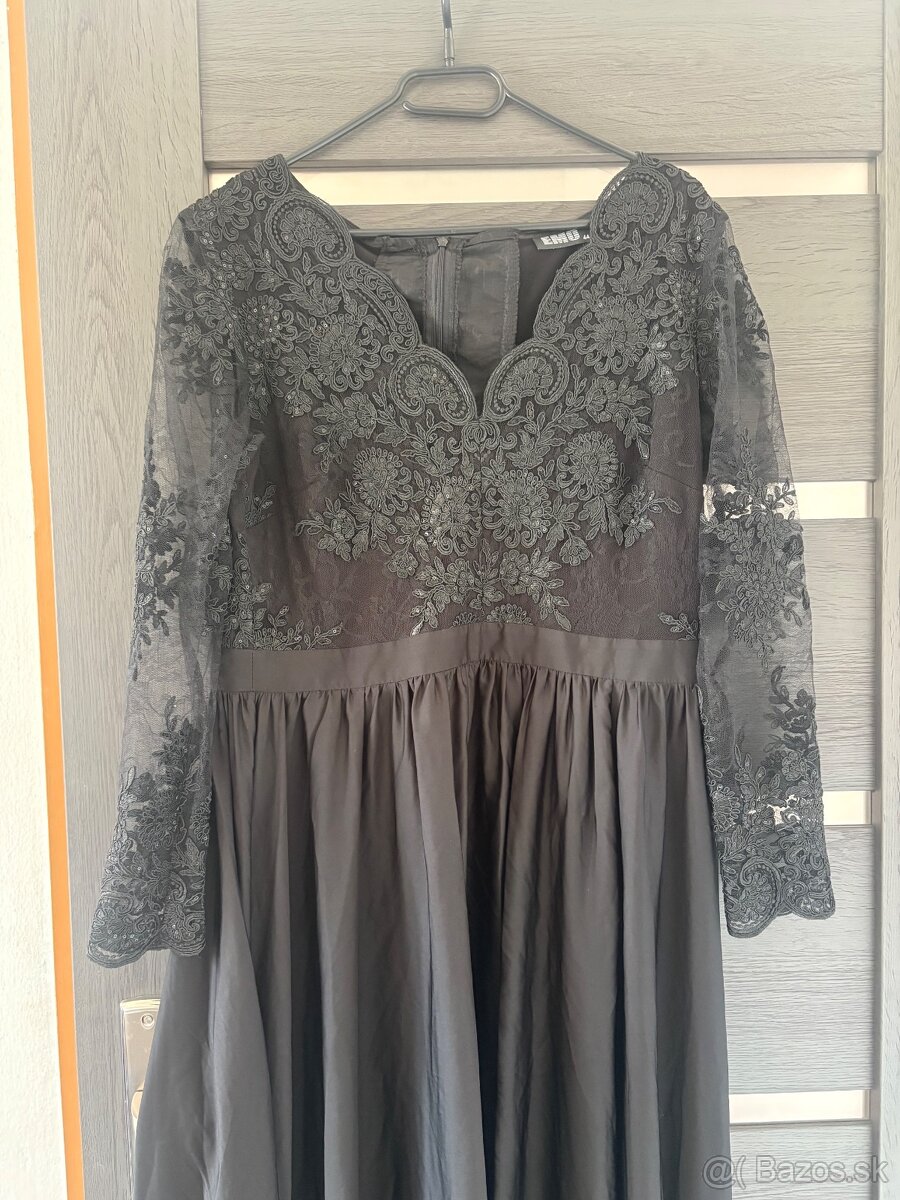 Čierne spoločenské šaty XXL M - 2