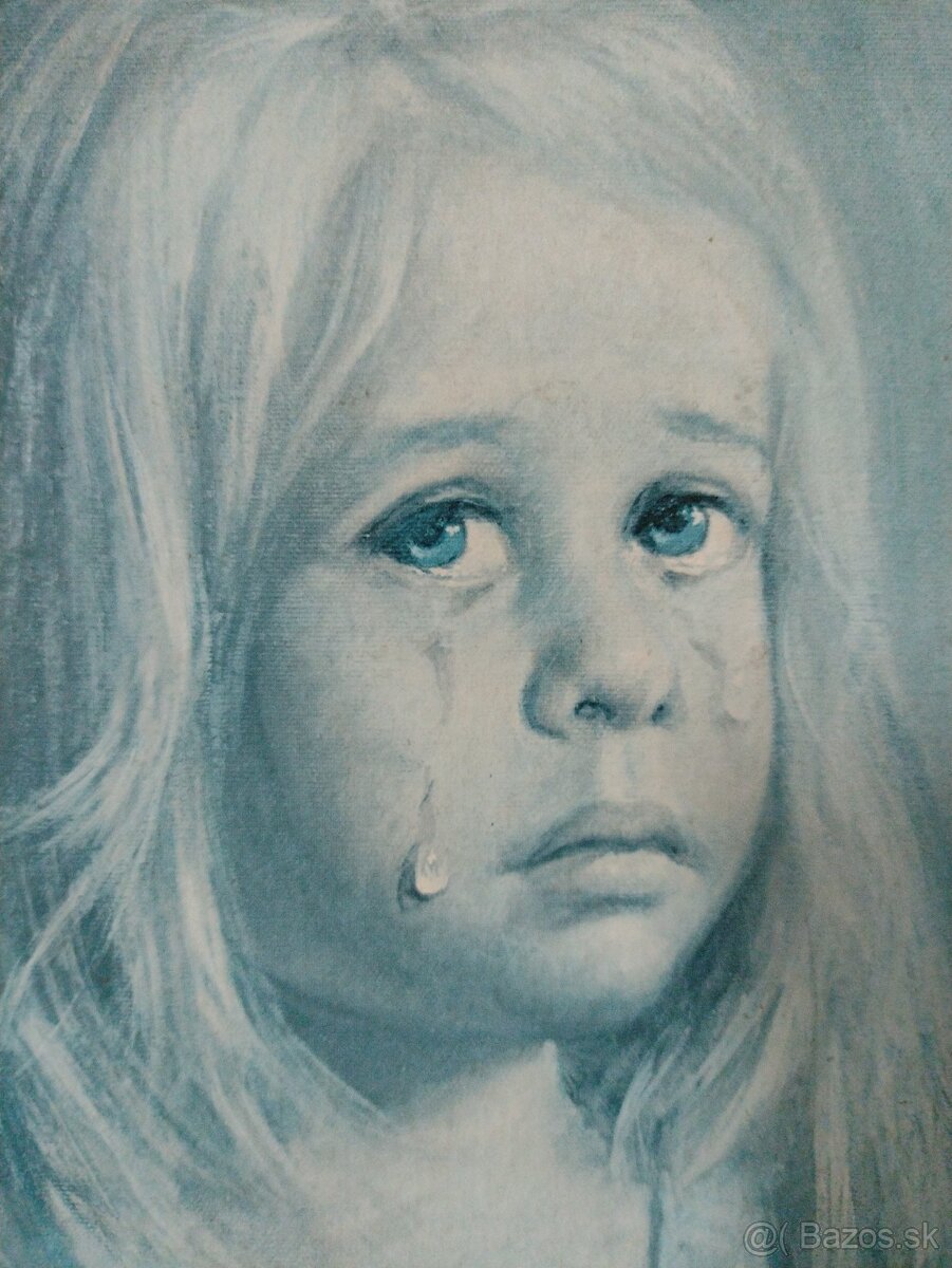 Obraz - Plačúce dievča Bragolin s krásnym rámom - 2