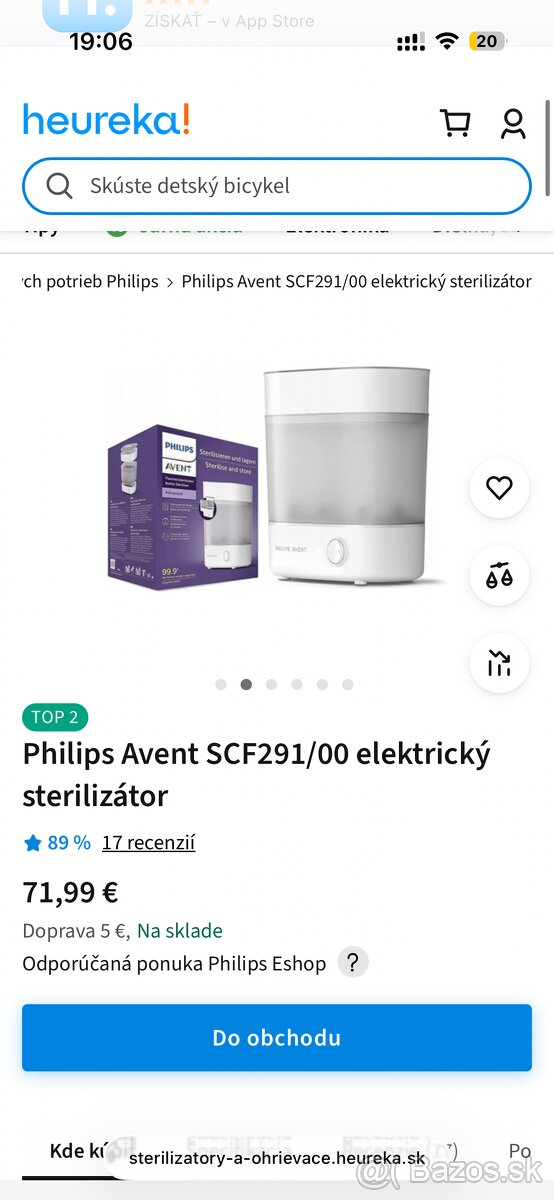 Elektrický sterilizátor Philips Avent - 2