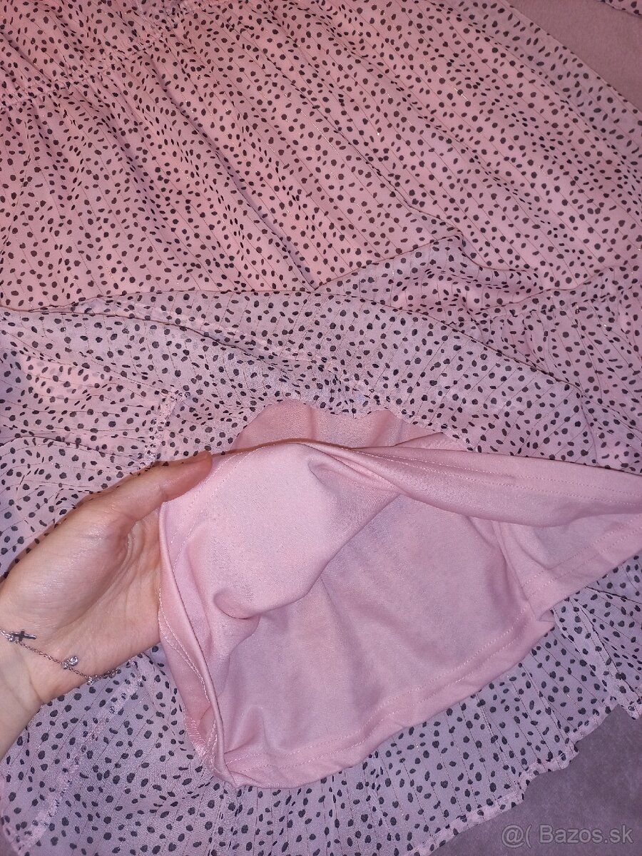 Jemne ružové šaty s bodkami Reserved, veľkosť S-M - 2