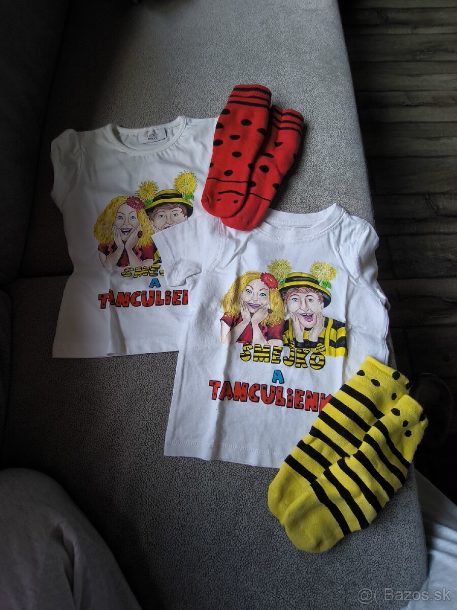 Dve ručne maľované tričká smejko a tanculienka - 2