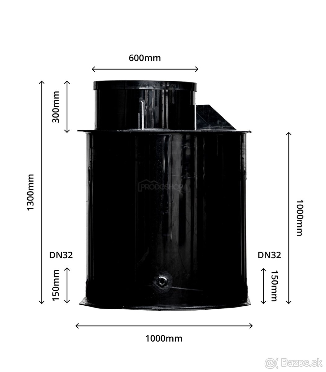 Vodomerná šachta kruhová PP 1300x1000 - 2
