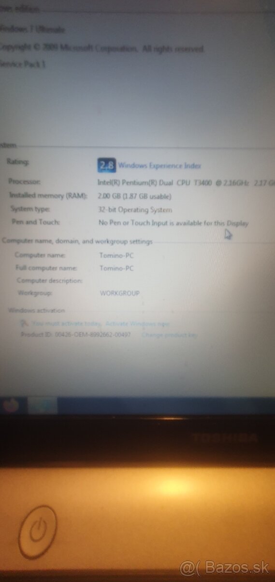 Notebook Toshiba Satellite pro U400 13,3" - 2