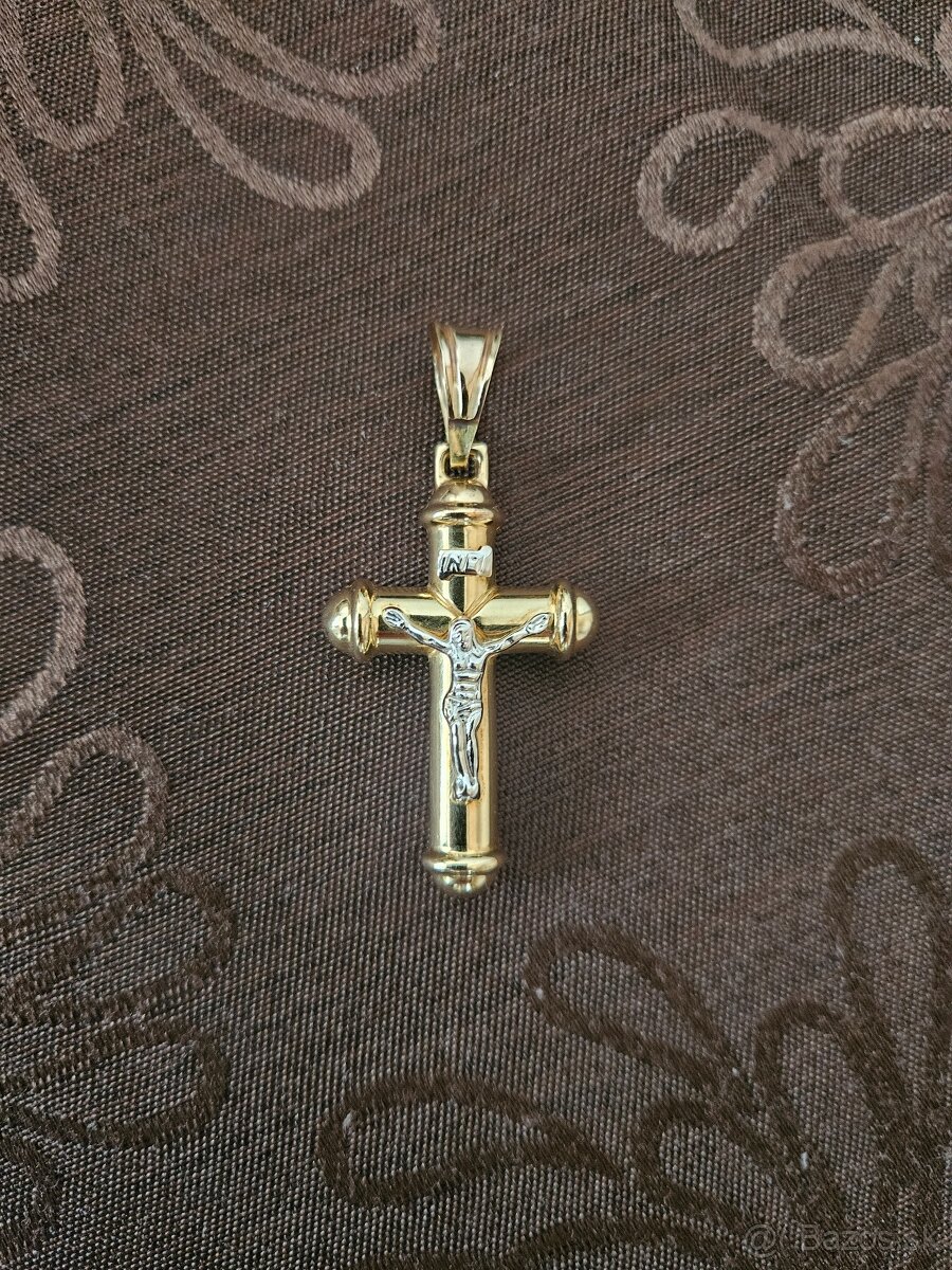 Zlatý prívesok kríž - 2