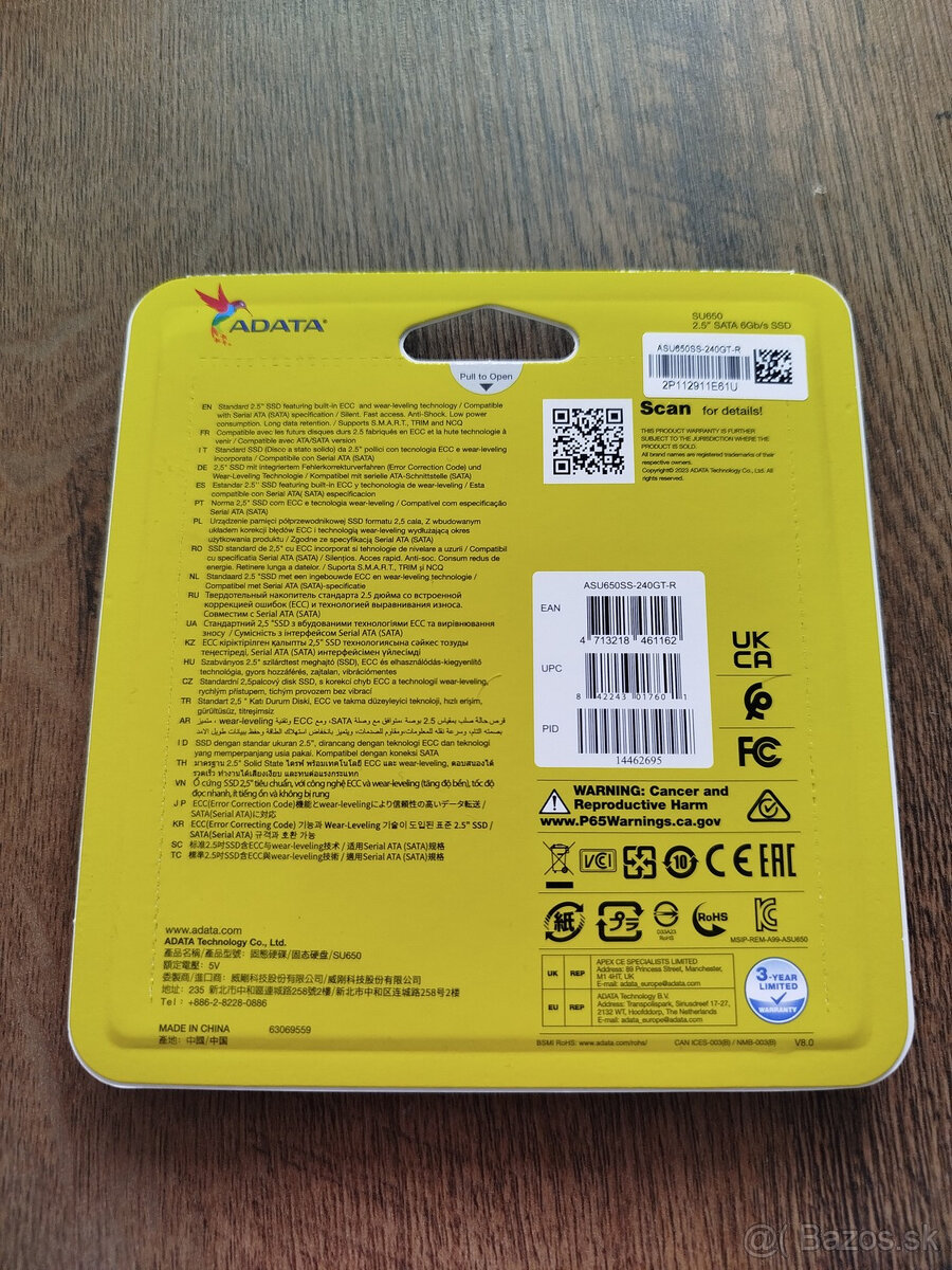 2.5" SSD ADATA SU650 - 240GB - 2