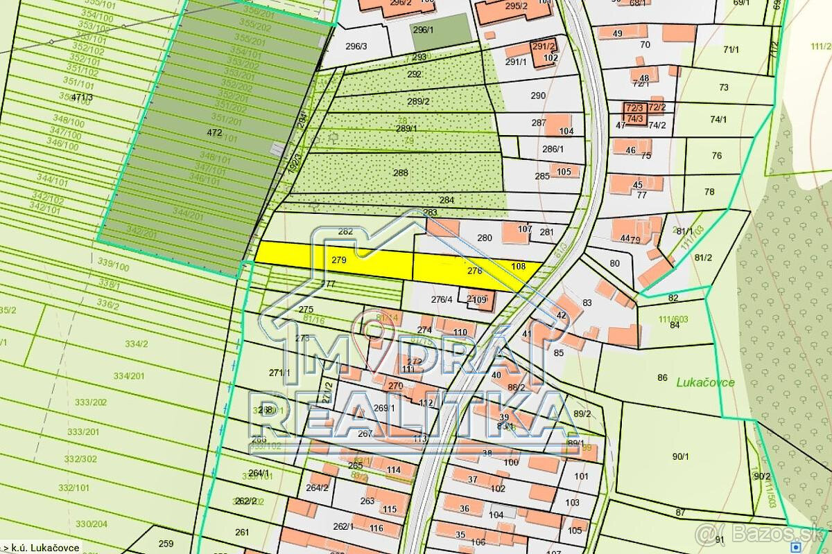 Pozemok v Lukačovciach na predaj - 2