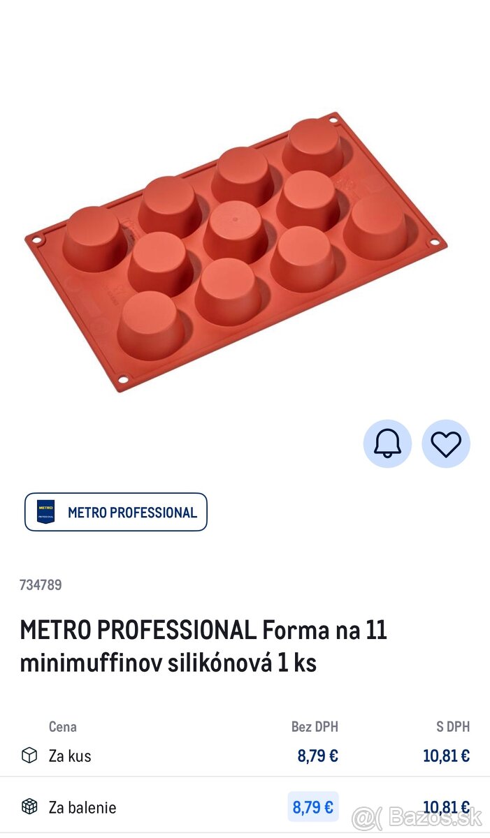 Forma plech na pečenie koláčikov, muffinov METRO - 2