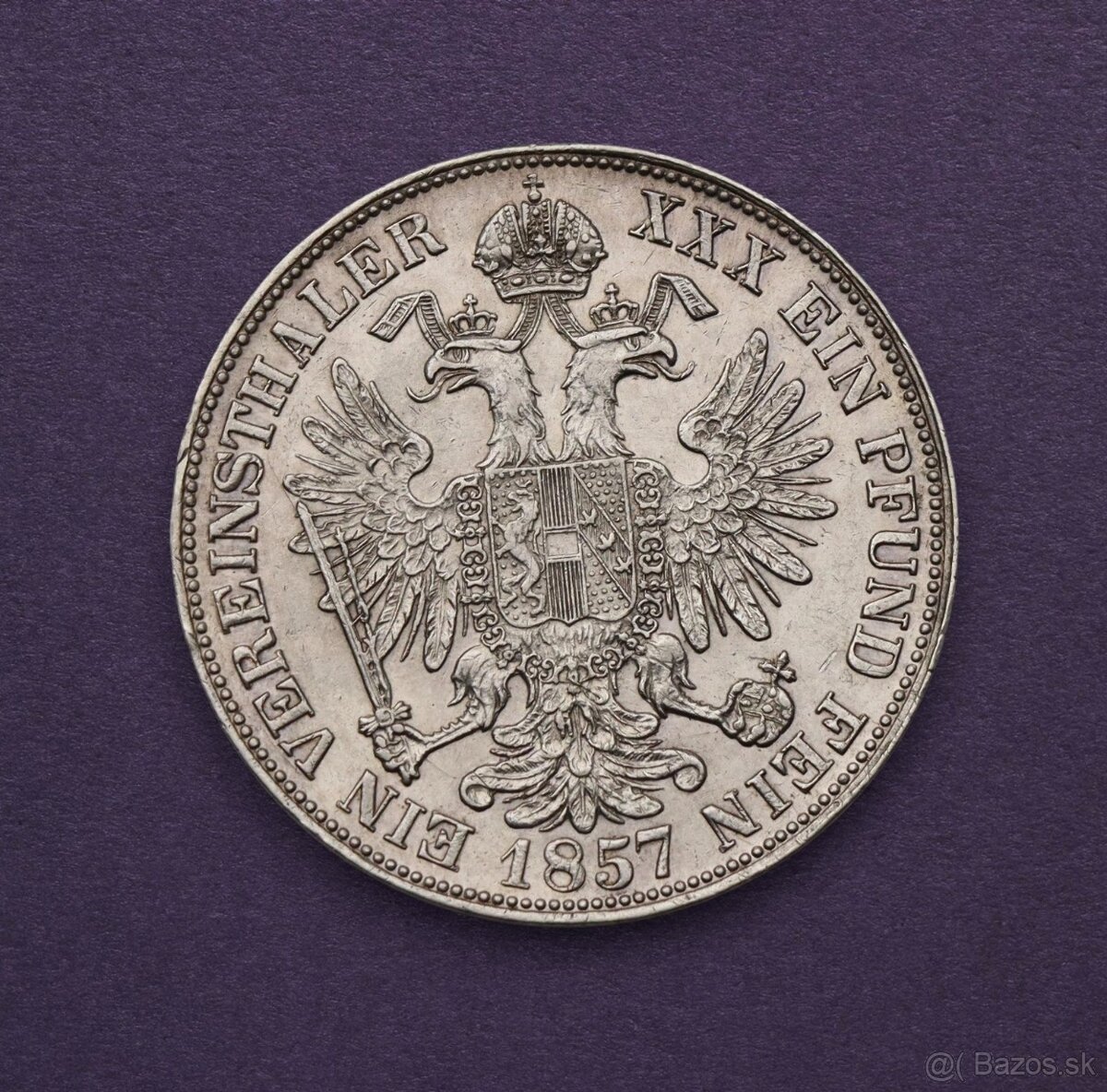 Strieborný Spolkový Toliar FJ I. 1857 A - Prvý Ročník - 2