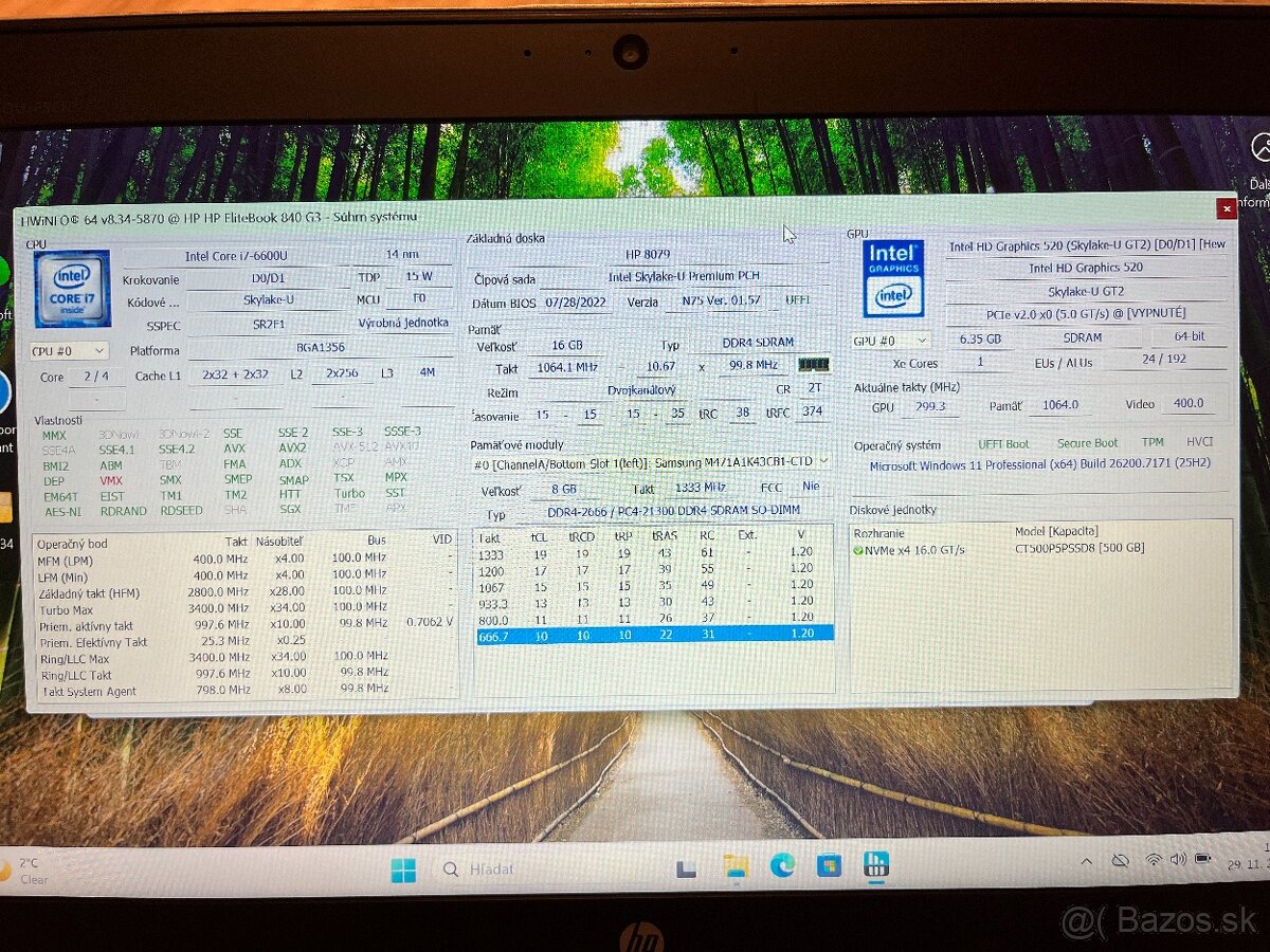 HP Elitebook 840 G3 - Win11pro | 500gb NVMe | 16GB DDR4 - 2