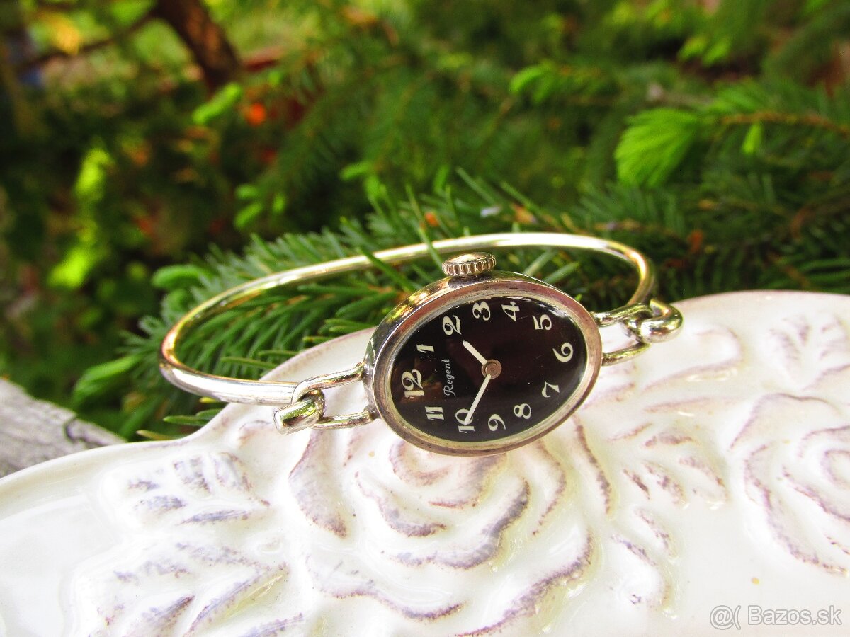 Mechanické strieborné hodinky Regent, Ag 835 - 2