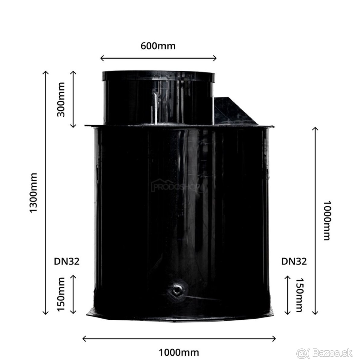 Vodomerná šachta kruhová PP 1300x1000 - 2