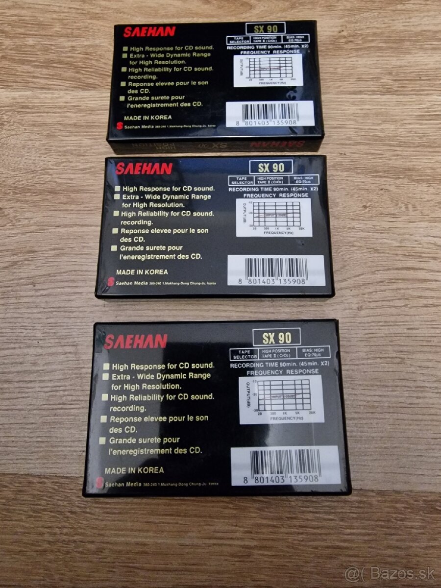 Kazety Saehan SX 90. CHROME. High Position. - 2