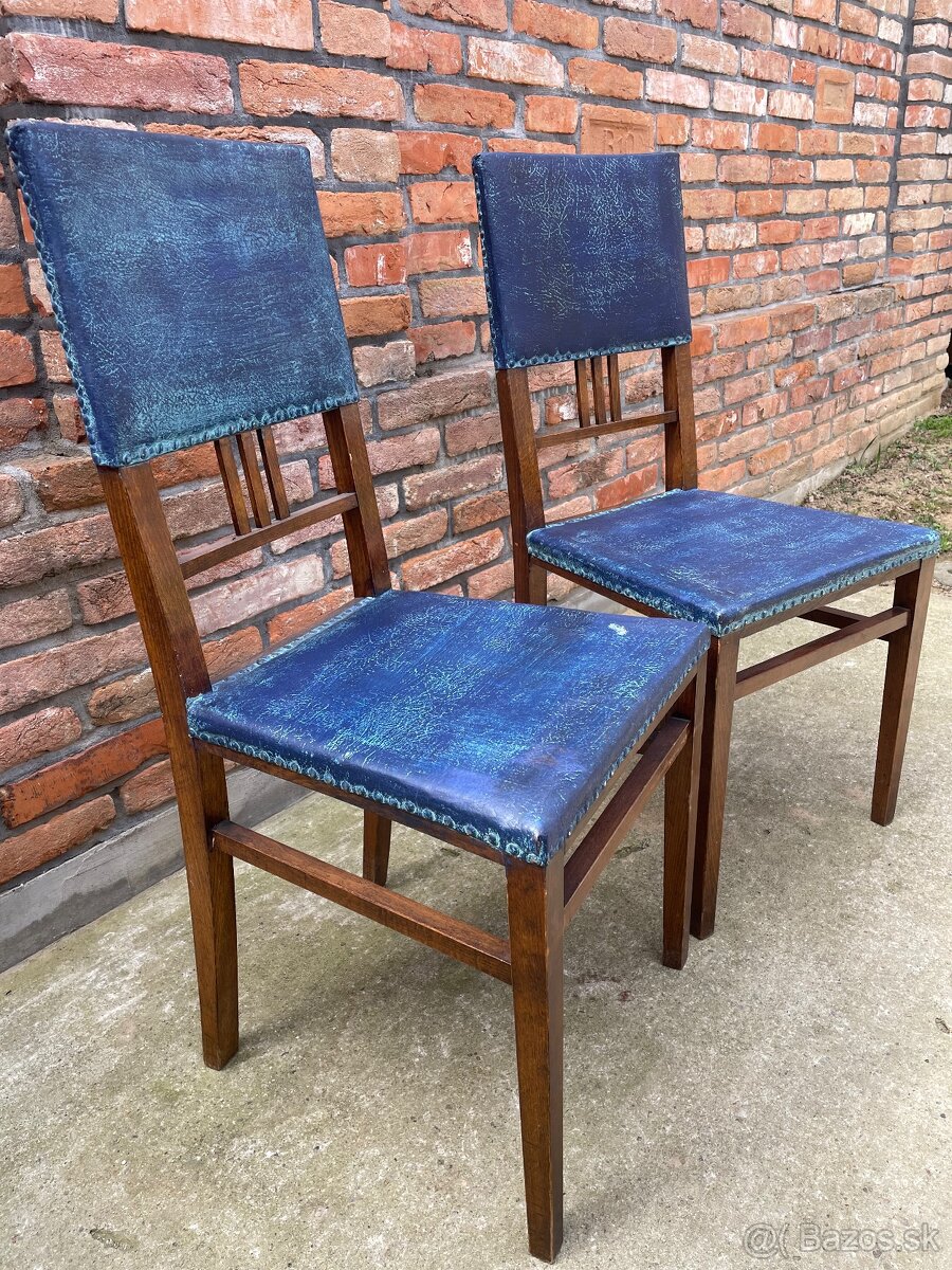 Retro drevené stoličky – 2 ks (vintage štýl) - 2