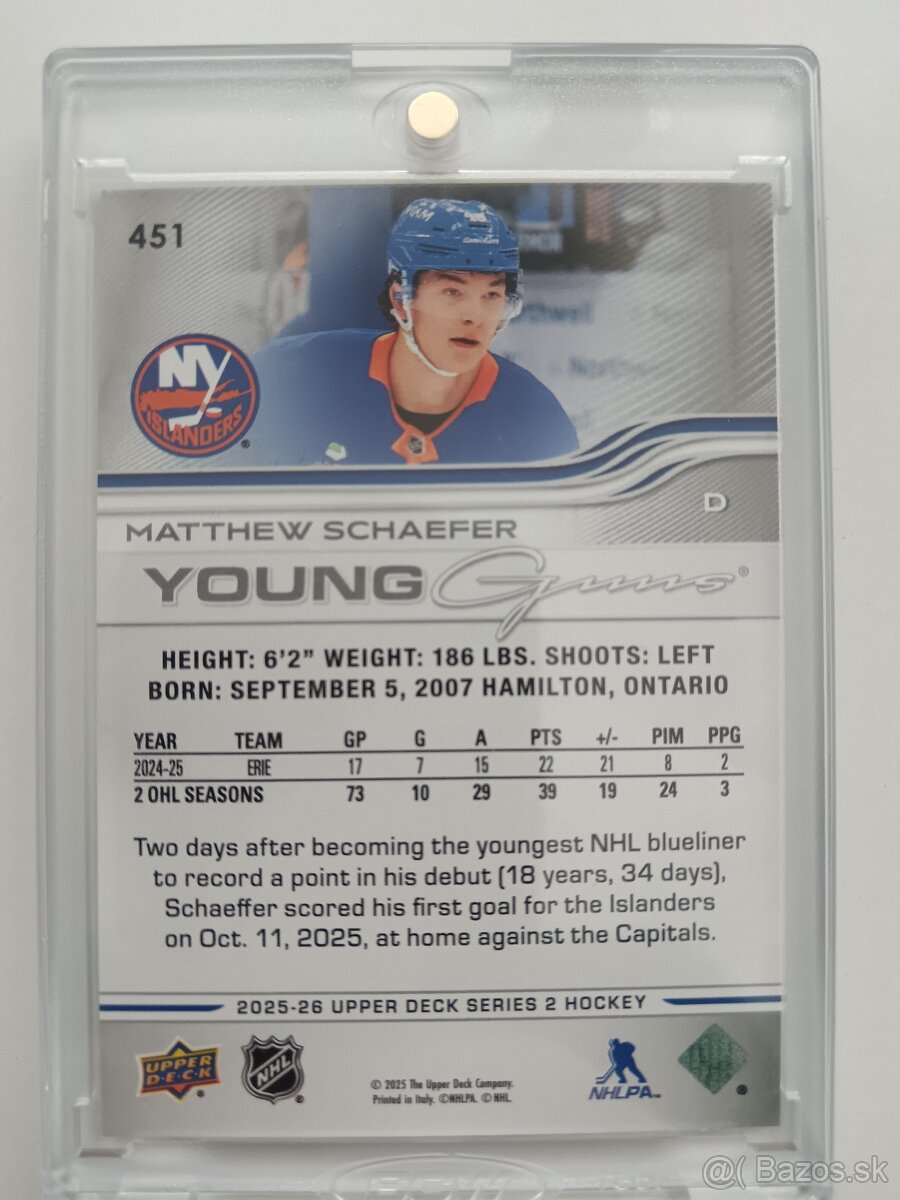 Matthew Schaefer young guns - 2