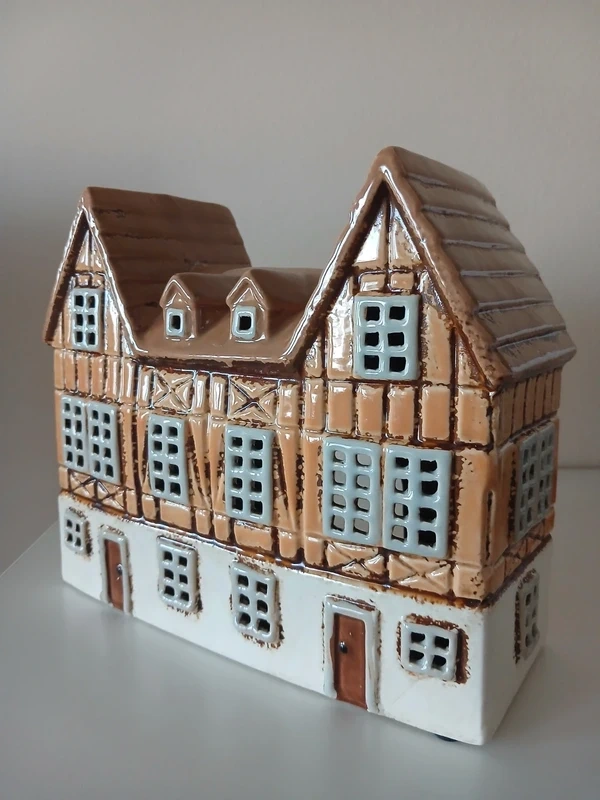 Keramický svietnik domček 23 cm zn. Clayre & Eef - 2