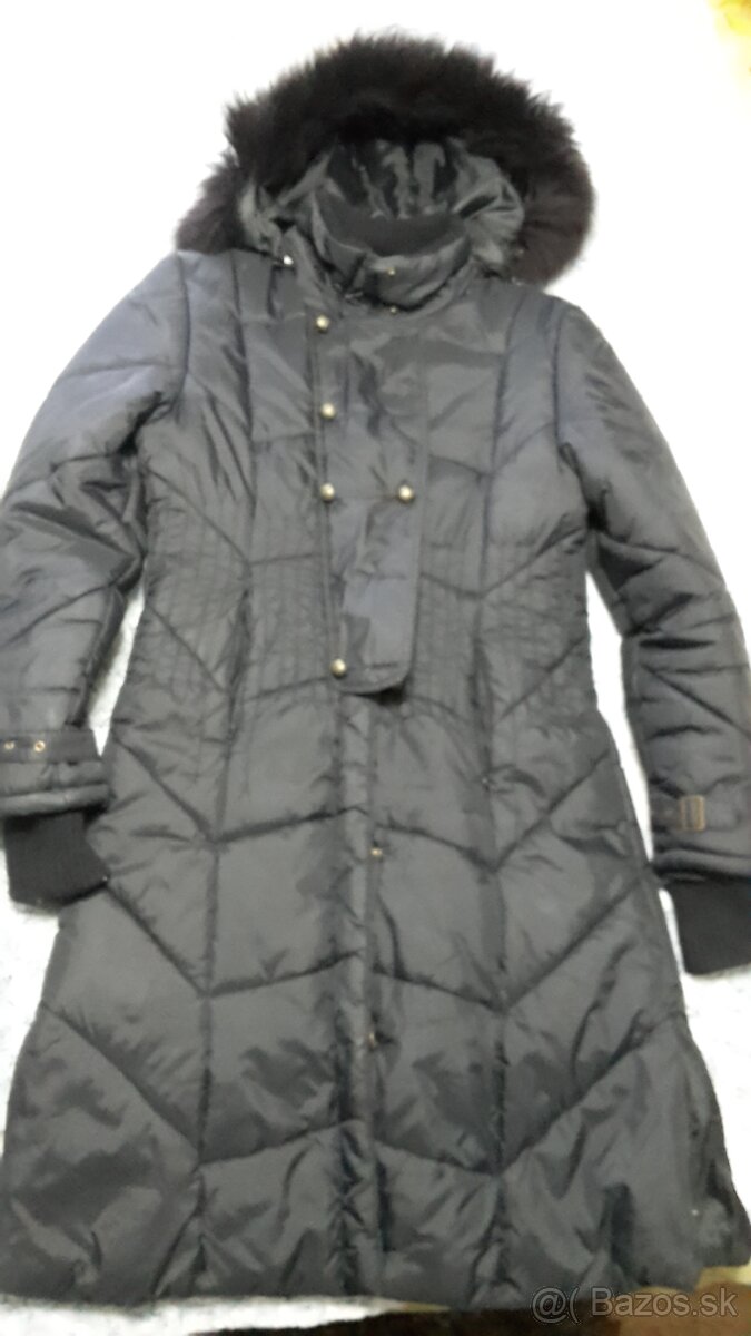 čierna dlhá dámska bunda šuštiaková zn.Dromedar - 2