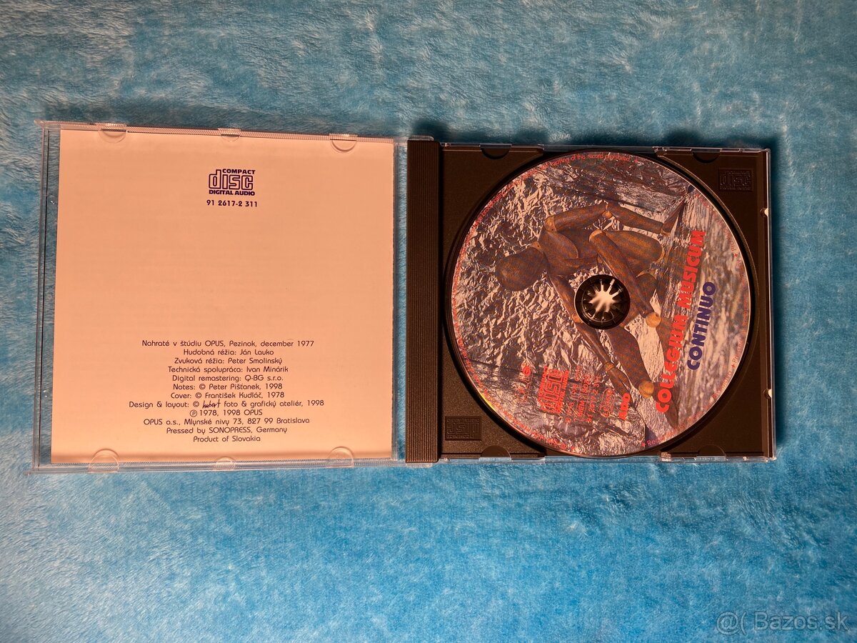 Cd Collegium Musicum - Continuo Opus/Bonton 1998 - 2