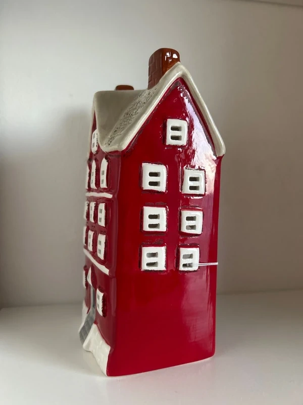 Keramický domček červeno-šedý - 2