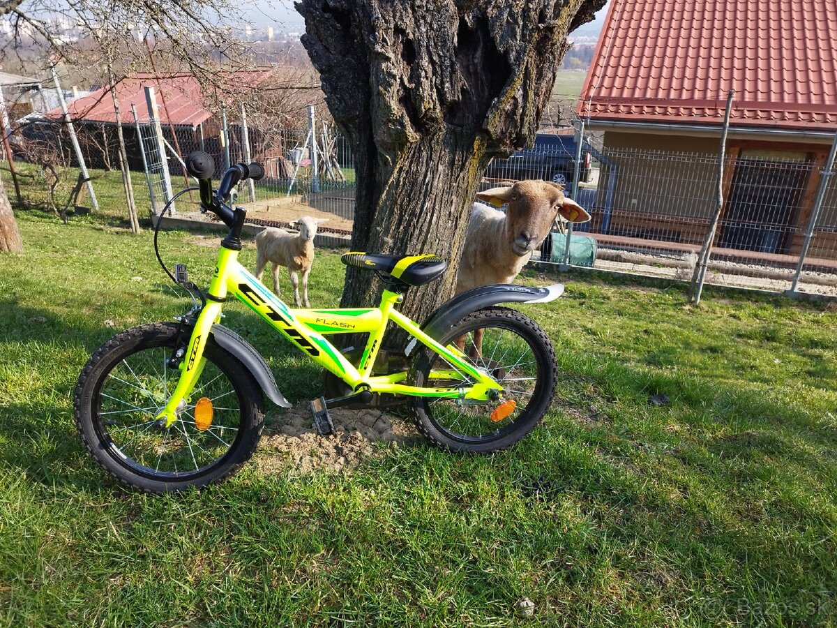 Predám detský bicykel CTM Flash Žltá/Zelená 16" - 2